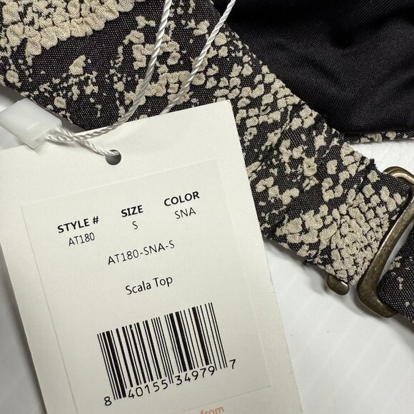 Andie Swim Top Bandeau The Scala Top In Snakeskin Size Small Summer Pool Swim - Picture 9 of 9